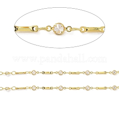 Цепи с плоскими круглыми и стержневыми звеньями из настоящей позолоченной латуни 18 карат CHC-C001-08G