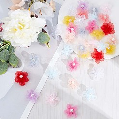 100 Stück 10 Farben Organza 5-Blütenblatt Blumenornament Zubehör&nbsp;DIY-GF0006-94
