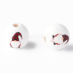 Расписные круглые бусины из натурального дерева X1-WOOD-N006-180C