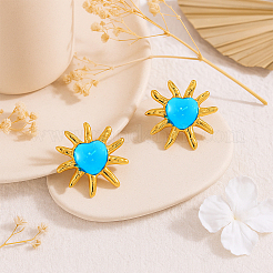 2 пара сережек-гвоздиков из нержавеющей стали двух цветов EJEW-HY0001-46B