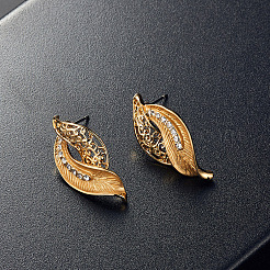 Ожерелья с подвесками из листового сплава и комплекты серег-гвоздиков со стразами FS-WG55378-01