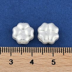 ガラスの輪郭の真珠ビーズ  パールカラーの  クローバー  ホワイト  10.5x10.5x5mm  穴：1mm&nbsp;HY-Z001-02