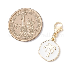 Плоские круглые подвесные украшения из латунной эмали&nbsp;HJEW-JM04445