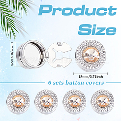 3 par de gemelos de aleación con rhinestone&nbsp;BUTT-ME0001-37B