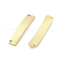 201 ステンレス鋼リンク/コネクター  カーブ四角形  空白タグのスタンプ  18KGP本金メッキ  30x6x1mm  穴：1.4mm&nbsp;STAS-S158-05G