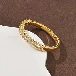 Латунные микро проложить пальцев кольца кубического циркония&nbsp;RJEW-H258-06G