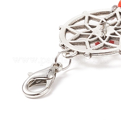 Плетеная сетка/паутина с подвесными украшениями из сплава в тибетском стиле с перьями HJEW-JM00736