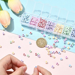 399шт 7 цвета непрозрачные акриловые бусины OACR-YW0003-12