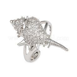 Латунные микро проложить манжеты кольца кубического циркония RJEW-P167-02C-P