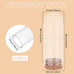 20 шт пустые стеклянные пробирки AJEW-BC0006-87