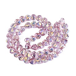 Chapelets de perles en verre transparent électrolytique&nbsp;EGLA-N056-01A-05