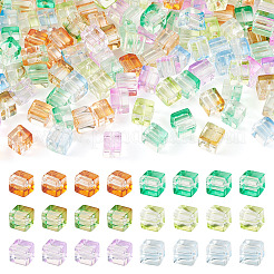 66 шт. 6-цветные прозрачные стеклянные бусины для выпечки&nbsp;DGLA-TA0001-31