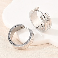 Серьги-кольца из нержавеющей стали 304 с текстурой&nbsp;EJEW-L307-09P-02