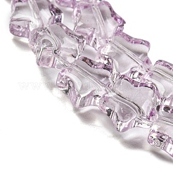 ベーキングペイント透明ガラスビーズ連売り  スター  プラム  8x8x4mm  穴：0.8mm  約101~102個/連  29.13~29.53インチ（74~75cm）&nbsp;DGLA-A07-T8mm-KD03