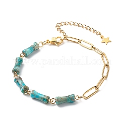 Браслет из натуральной императорской яшмы (окрашенной)&nbsp;BJEW-JB09028