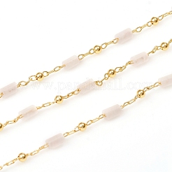 Ручная работа натуральный розовый кварц бисером цепи&nbsp;CHC-E021-01D