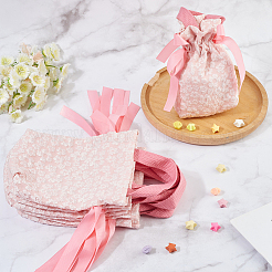 Мешки для хранения из ткани с цветочным принтом и завязками&nbsp;ABAG-WH20010-20B-02