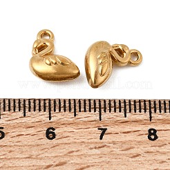 304ステンレススチールチャーム  スワン  イオンプレーティング（ip）  20KGP本金メッキ  12x10x5mm  穴：1.2mm&nbsp;STAS-B167-11A-G