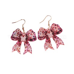 Boucles d'oreilles pendantes en acrylique avec nœud papillon fantôme d'Halloween&nbsp;FS-WG1ED43-01