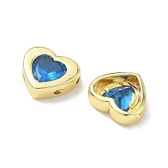Perles de verre bleuet pavées de laiton pour la Saint-Valentin&nbsp;KK-A300-06G