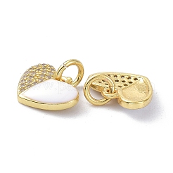 Pendenti in ottone ecologico con micro pavé di zirconi cubici trasparenti e smalto&nbsp;ZIRC-C021-45G-05