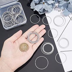 48個 4スタイル 304ステンレススチール リンキングリング  ステンレス鋼色  27~32x1mm  内径：25~30mm  12個/スタイル&nbsp;STAS-UN0037-42