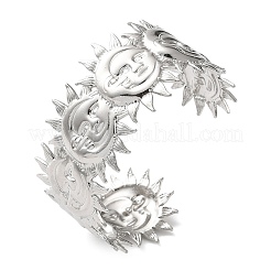 Браслеты-манжеты из нержавеющей стали 304 для женщин BJEW-P364-01A-P