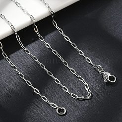 Некорневая цепочка-скрепка из нержавеющей стали 304 с застежками-лобстерами для мужчин и женщин NJEW-H205-03P-01
