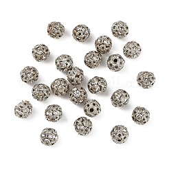 Латунные бусины со стразами  RB-A011-6mm-01P