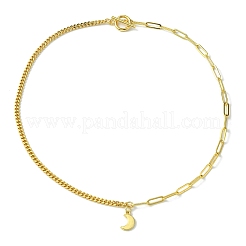 Colliers à pendentif en laiton avec chaînes gourmettes et trombones&nbsp;NJEW-JN04608-02