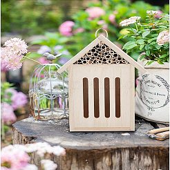 Maison d'insectes en bois inachevée&nbsp;HJEW-WH0007-02