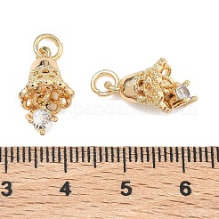 Латунные микропаве прозрачные подвески с фианитом&nbsp;KK-T080-29G