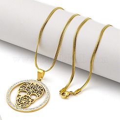 201 кулон с полым черепом из нержавеющей стали NJEW-S007-25G