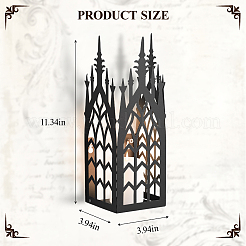 鉄製キャンドルホルダー  城  ネジ付き  ブラック  100x100x288mm&nbsp;AJEW-WH0481-766