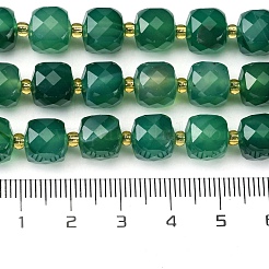 Нити бусин из натурального окрашенного и нагретого зеленого ониксового агата G-Q010-A16-01