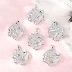 彼女の贈り物猫の眼のペンダントのバレンタインのアイデア  真鍮パーツ  ハート  プラチナカラー  ホワイト  25x21x9mm  穴：5x4mm&nbsp;X-CE-H006-05