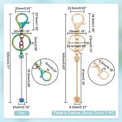 5 шт. 5-х стильный металлический брелок для ключей с бусинами для изготовления украшений своими руками KEYC-PH0001-96