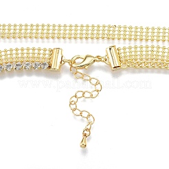 Латунные ожерелья из прозрачного кубического циркония с микропаве KK-G437-05G