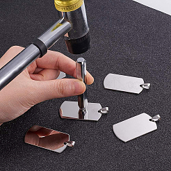 201 нержавеющая сталь прямоугольная штампованная пустая бирка подвеска STAS-BC0002-18P