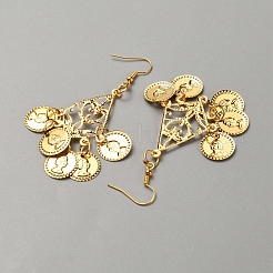 Сплав плоские круглые подвески кластер нагрудник ожерелье и кольцо браслет и висячие серьги и головные уборы SJEW-WH0002-06