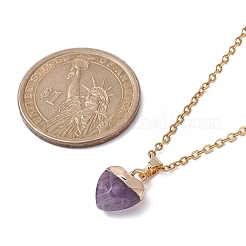 Ожерелье с подвеской в виде сердца из натуральных смешанных драгоценных камней&nbsp;NJEW-JN04486