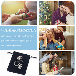 21 шт. 7 размер 201 заготовка сердечника кольца из нержавеющей стали для изготовления инкрустированных ювелирных изделий RJEW-UN0002-39