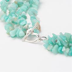 Натуральные амазонитовые многожильные ожерелья NJEW-JN01864-02