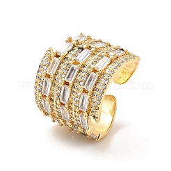 Массивные открытые кольца-манжеты из прозрачного кубического циркония RJEW-G255-02G