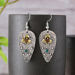 Серьги-подвески из сплава и страз&nbsp;FS-WGD70E2-01