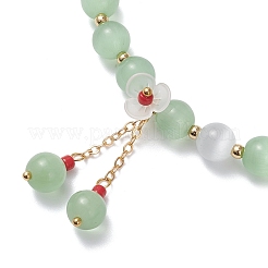 Эластичные браслеты из кошачьего глаза для женщин&nbsp;BJEW-TA00691-01