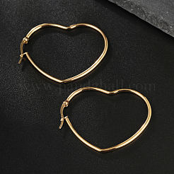 Простые романтичные серьги-кольца в форме сердца из нержавеющей стали 201 XB0293