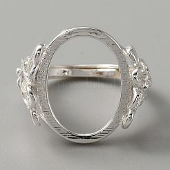 Регулируемая латунные сеттинги площадку кольцо KK-WH0045-037S