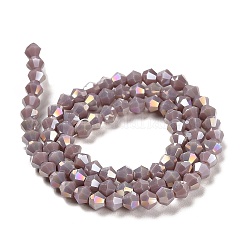 Brins de perles de verre galvanisées de couleur unie opaque&nbsp;EGLA-A039-P4mm-B13