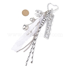 Подвесные украшения в виде банта из пластика ccb и звеньевых цепей HJEW-JM04289